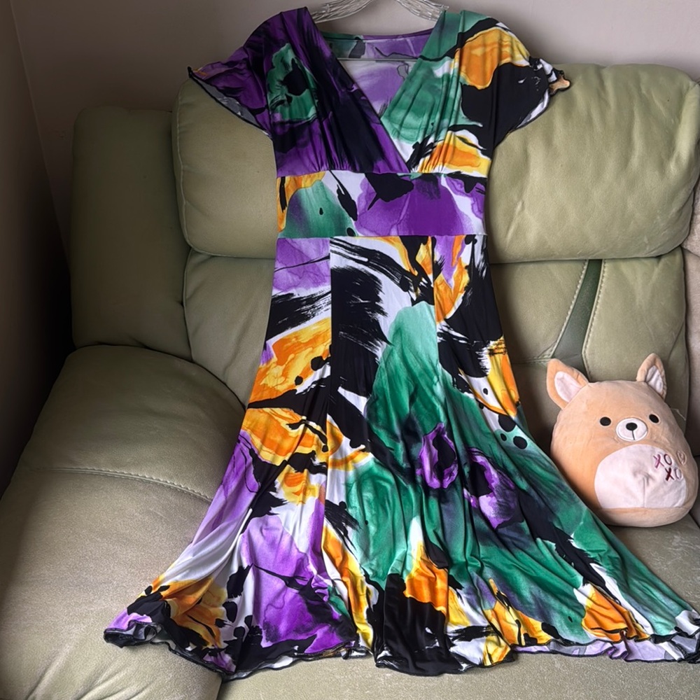 Vibrant Multicolor Floral Dress